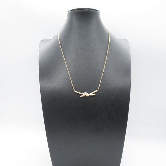 Tiffany Knot Necklace Pink Gold Diamond - Picture 8 of 8